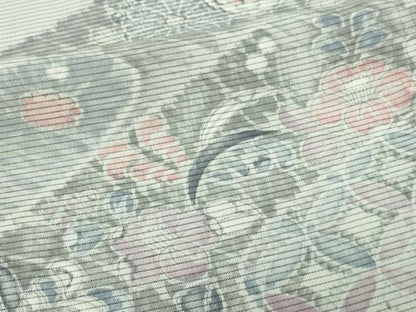 平和屋着物▽訪問着 無双 紗袷 紗×絽 草花文 正絹 逸品 DAAV9871sf