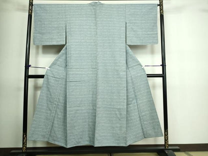 平和屋着物▽上質な小紋 単衣 紬地 花唐草文 正絹 逸品 未使用 DAAV9872sf