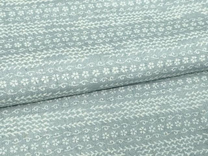 平和屋着物▽上質な小紋 単衣 紬地 花唐草文 正絹 逸品 未使用 DAAV9872sf