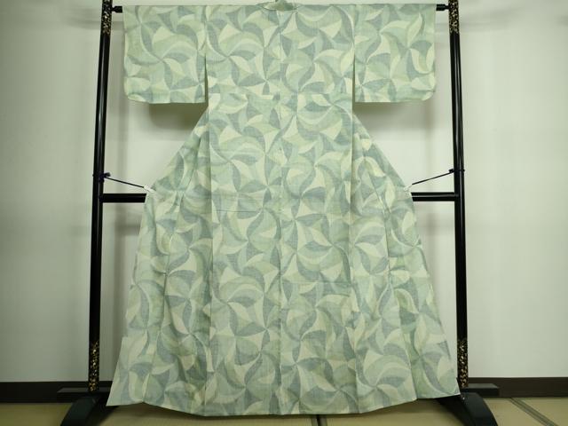 平和屋着物▽小紋 単衣 舞花文 洗える着物 DAAV9875sf