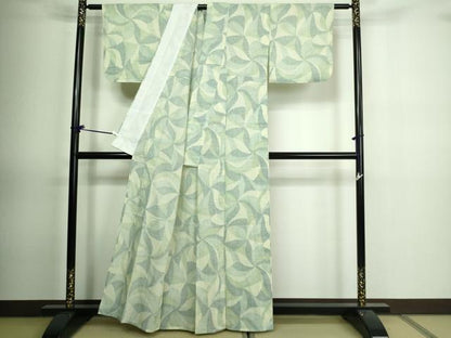平和屋着物▽小紋 単衣 舞花文 洗える着物 DAAV9875sf