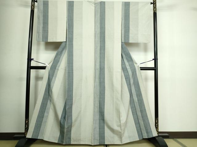 平和屋着物▽本場眞錦結城紬織 単衣 間道 証紙付き 正絹 逸品 DAAV9877sf