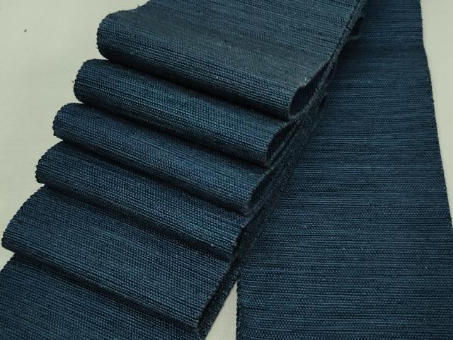 平和屋着物●男性　角帯　くれはた織　留紺色　正絹　逸品　DAAV9887sf