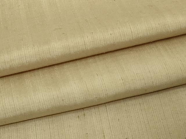 平和屋着物▽上質な紬　単衣　白橡色　正絹　逸品　DAAV9914sf