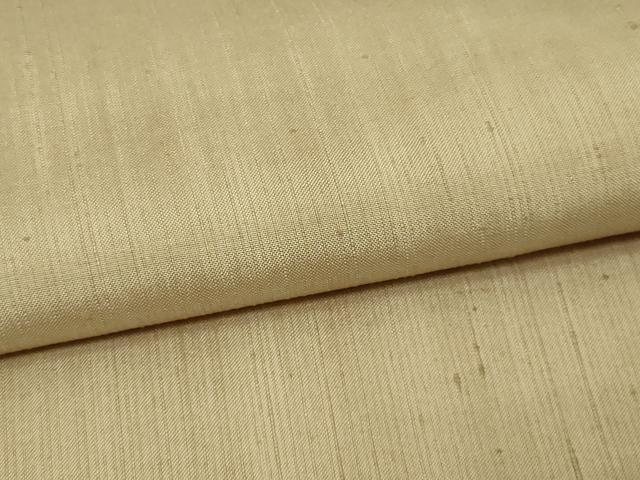 平和屋着物▽上質な紬　単衣　白橡色　正絹　逸品　DAAV9914sf