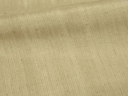 平和屋着物▽上質な紬　単衣　白橡色　正絹　逸品　DAAV9914sf