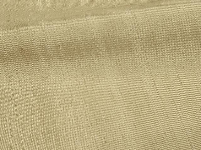 平和屋着物▽上質な紬　単衣　白橡色　正絹　逸品　DAAV9914sf