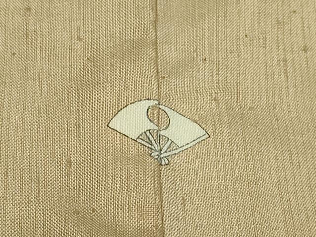 平和屋着物▽上質な紬　単衣　白橡色　正絹　逸品　DAAV9914sf