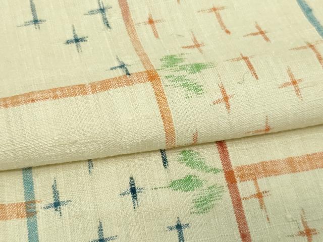 平和屋着物▽上質な紬 単衣 格子 正絹 逸品 未使用 DAAV9916sf