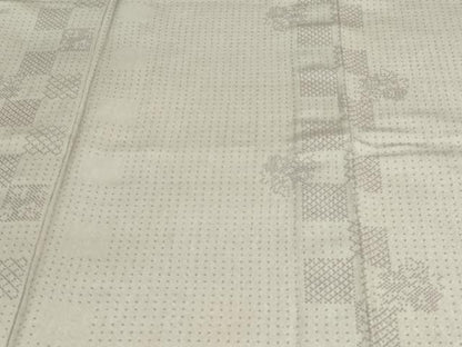 平和屋着物▽本塩沢 単衣 草花間道 高島屋扱い 正絹 逸品 DAAV9917sf