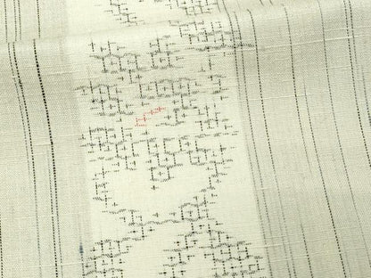 平和屋着物▽結城紬 単衣 80亀甲 草花間道 正絹 逸品 DAAV9922sf