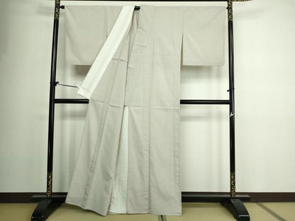 平和屋着物▽雪屋しおざわ 単衣 薄梅鼠色 証紙付き 正絹 逸品 DAAV9923sf