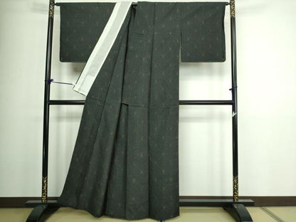 平和屋着物▽本場大島紬　単衣　麻の葉文様　正絹　逸品　DAAV9924sf