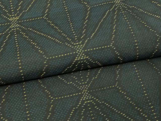 平和屋着物▽本場大島紬　単衣　麻の葉文様　正絹　逸品　DAAV9924sf