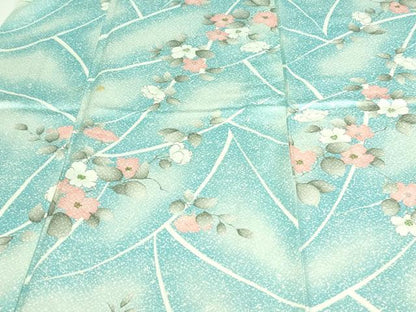 平和屋着物▽上質な小紋 単衣 枝花文 正絹 逸品 DAAV9925sf