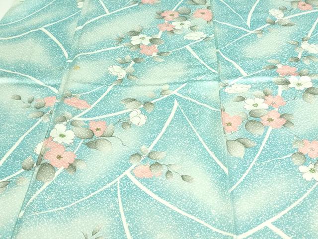 平和屋着物▽上質な小紋 単衣 枝花文 正絹 逸品 DAAV9925sf