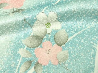 平和屋着物▽上質な小紋 単衣 枝花文 正絹 逸品 DAAV9925sf