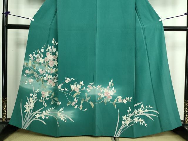 平和屋着物▽訪問着 単衣 友禅 枝花文 暈し染め 正絹 逸品 DAAV9927sf