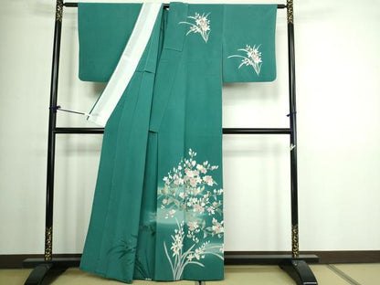 平和屋着物▽訪問着 単衣 友禅 枝花文 暈し染め 正絹 逸品 DAAV9927sf