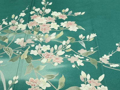 平和屋着物▽訪問着 単衣 友禅 枝花文 暈し染め 正絹 逸品 DAAV9927sf