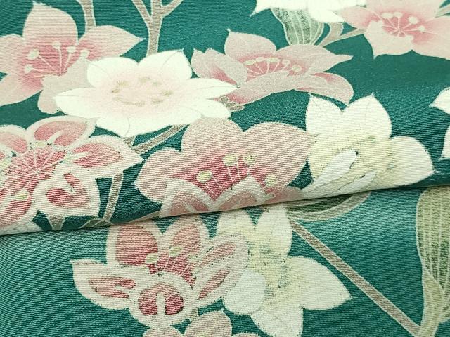 平和屋着物▽訪問着 単衣 友禅 枝花文 暈し染め 正絹 逸品 DAAV9927sf