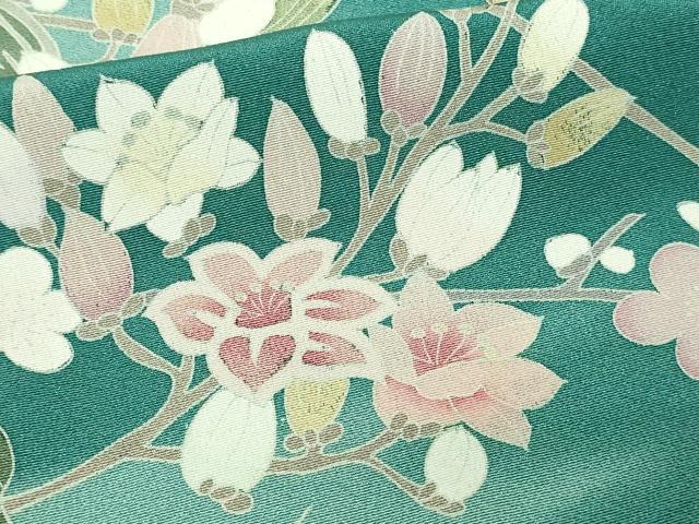平和屋着物▽訪問着 単衣 友禅 枝花文 暈し染め 正絹 逸品 DAAV9927sf