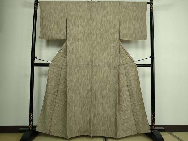 平和屋着物▽上質な小紋 単衣 縞 正絹 逸品 DAAV9928sf