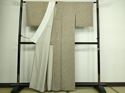 平和屋着物▽上質な小紋 単衣 縞 正絹 逸品 DAAV9928sf