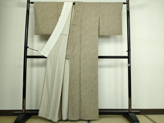 平和屋着物▽上質な小紋 単衣 縞 正絹 逸品 DAAV9928sf