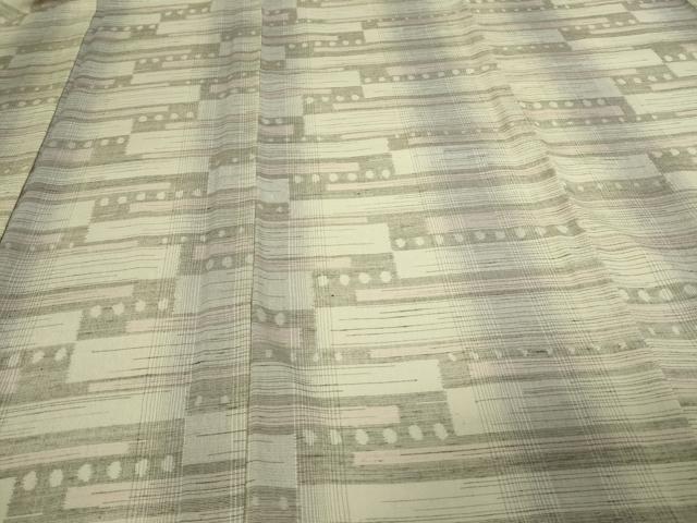 平和屋着物▽上質な紬 単衣 横段文 正絹 逸品 DAAV9929sf