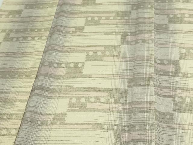 平和屋着物▽上質な紬 単衣 横段文 正絹 逸品 DAAV9929sf