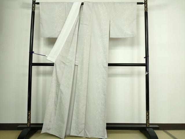 平和屋着物▽本塩沢 単衣 110亀甲 唐草間道 正絹 逸品 DAAV9931sf