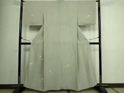 平和屋着物▽訪問着　単衣　枝花文　金彩　正絹　逸品　DAAV9933sf