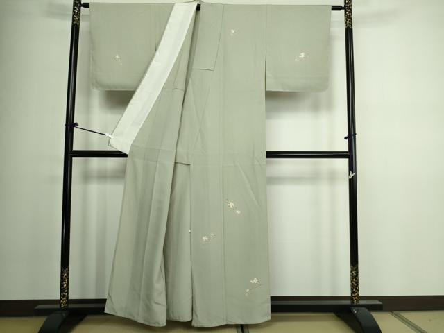 平和屋着物▽訪問着　単衣　枝花文　金彩　正絹　逸品　DAAV9933sf