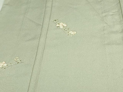 平和屋着物▽訪問着　単衣　枝花文　金彩　正絹　逸品　DAAV9933sf
