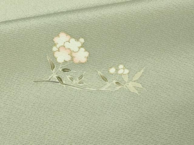 平和屋着物▽訪問着　単衣　枝花文　金彩　正絹　逸品　DAAV9933sf