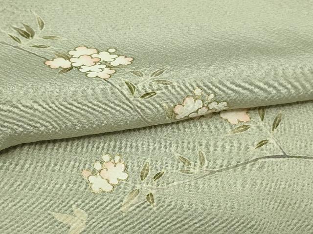 平和屋着物▽訪問着　単衣　枝花文　金彩　正絹　逸品　DAAV9933sf
