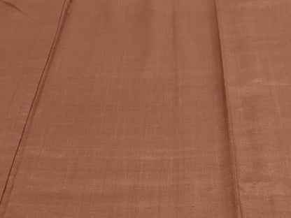 平和屋着物▽結城紬 単衣 鳶色 正絹 逸品 未使用 DAAV9938sf
