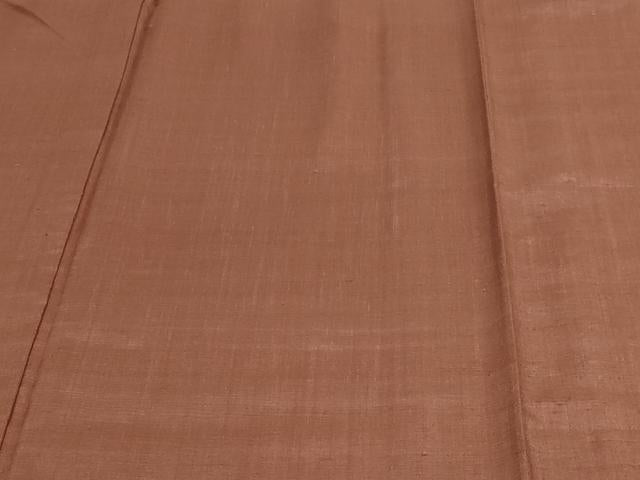平和屋着物▽結城紬 単衣 鳶色 正絹 逸品 未使用 DAAV9938sf
