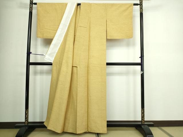 平和屋着物▽上質な紬 単衣 霞文 金糸 正絹 逸品 DAAV9940sf