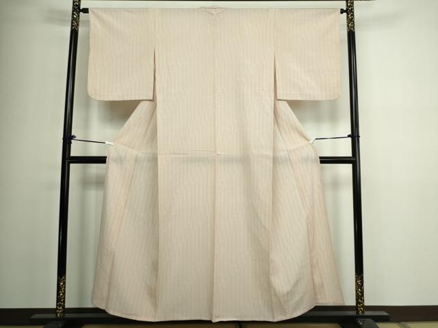 平和屋着物▽本塩沢　単衣　間道　証紙付き　正絹　逸品　DAAV9941sf
