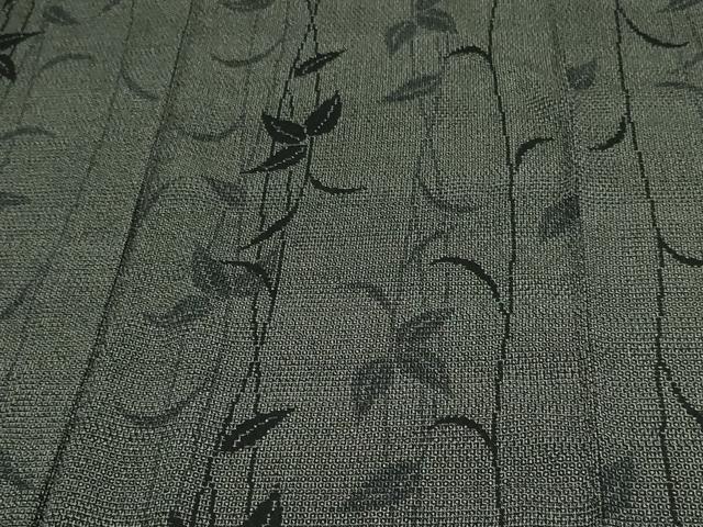 平和屋着物▽本塩沢 単衣 枝葉文 正絹 逸品 DAAV9944sf