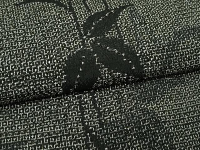 平和屋着物▽本塩沢 単衣 枝葉文 正絹 逸品 DAAV9944sf