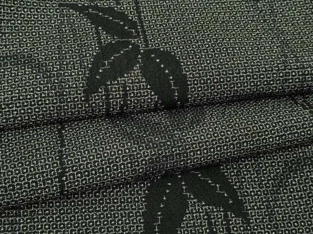 平和屋着物▽本塩沢 単衣 枝葉文 正絹 逸品 DAAV9944sf