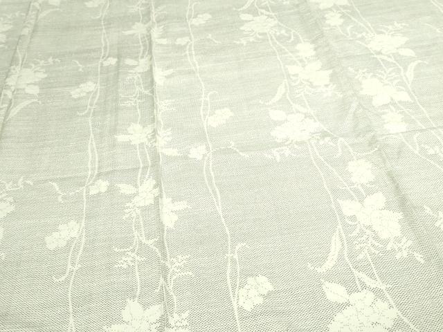 平和屋着物▽上質な紬 単衣 枝花文 正絹 逸品 DAAV9946sf