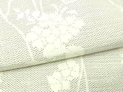 平和屋着物▽上質な紬 単衣 枝花文 正絹 逸品 DAAV9946sf