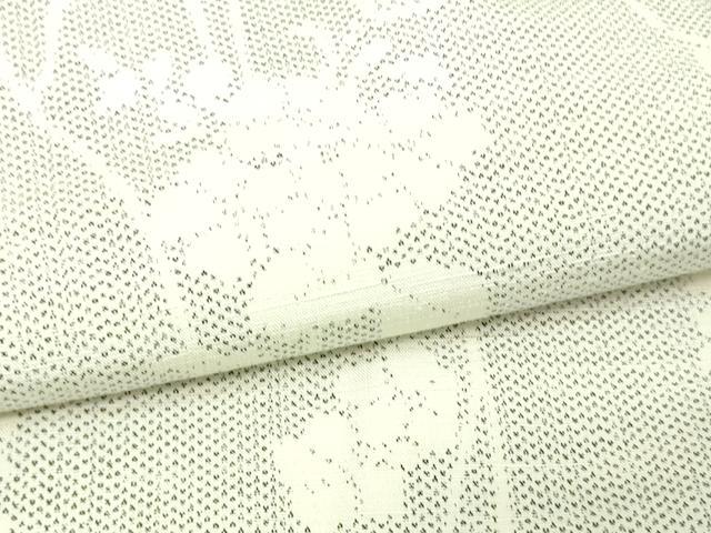 平和屋着物▽上質な紬 単衣 枝花文 正絹 逸品 DAAV9946sf