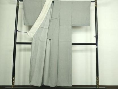 平和屋着物▽江戸小紋　単衣　縞　正絹　逸品　DAAV9948sf