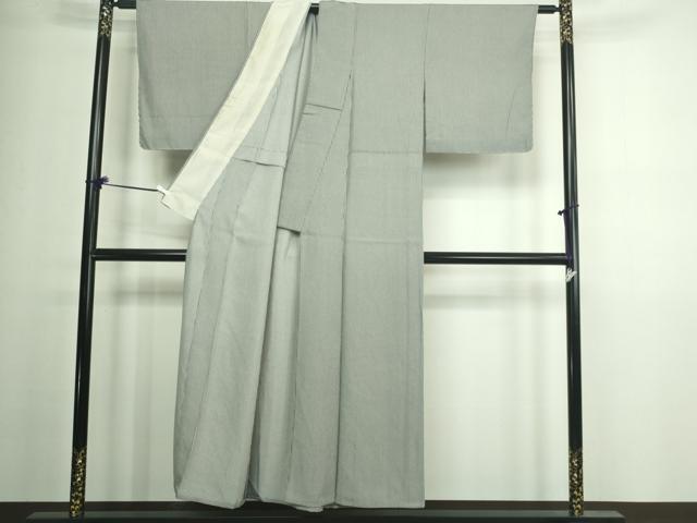 平和屋着物▽江戸小紋　単衣　縞　正絹　逸品　DAAV9948sf