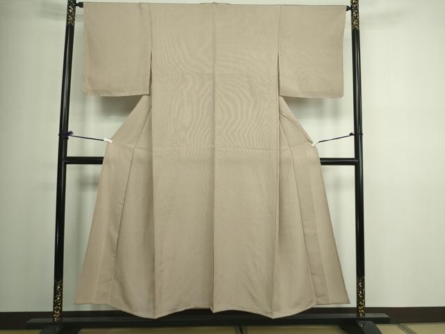 平和屋着物▽江戸小紋 単衣 縞 万筋 煎茶色×白色 正絹 逸品 DAAV9949sf